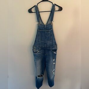 Hollister Denim Medium Wash Overalls
